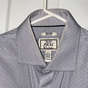 Jos. A. Bank Non-Iron Slim Fit Dress Shirt - Black and White